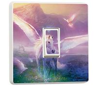 stika.co Pack of 2 Unicorn Fantasy Fairytale, Single Light Switch Sticker, Self-Adhesive Vinyl Cover Skin, Home Bedroom Children Decorative Accessories
