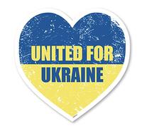 stika.co Pack of 2 United for Ukraine Heart Design, Window Static Cling Vinyl, United Against war, Window Car Sticker, #unitedforukraine, 100mm x 100mm