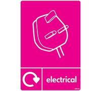 stika.co Pack of 2 WRAP Electrical Recycling Sign - A6 148x105mm Self-Adhesive Vinyl Sticker - BS EN ISO 7010 Compliant - Eco-Friendly Waste Label for Recycling Bins & Areas