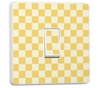 stika.co Pack of 2 Yellow Checker Print Vinyl Light Switch Stickers - Decorative Skins for Single Switch | Modern Home Decor