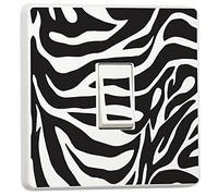 stika.co Pack of 2 Zebra Print Animal Pattern Light Switch Stickers, Self-Adhesive Vinyl Light Switch Cover, Bedroom Home Decor, Single Switch, Peel and Stick