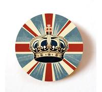 stika.co Pack of 24, 72, 240 Crown and UK Flag Paper Labels, King Charles III Coronation Stickers, Union Jack Decor Stickers (72)"