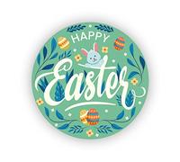stika.co Pack of 24, 72, 240 Happy Easter Green Paper Labels - Adhesive Stickers Colourful Decorative Easter Craft Sticker (72)