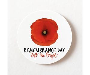 stika.co Pack of 240 Red Poppy, Lest We Forget, Remembrance Day Paper Labels, Adhesive Stickers Colourful Decorative Stickers, Matt Finish Round Stickers 40mm Size Craft Stickers