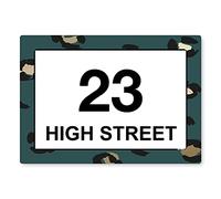 stika.co Pack of 4 Personalised Green Leopard Wheelie bin stickers, House Number and Street Name for Bins and Recycle waste containers, White Self-adhesive Vinyl (A4 297 x 210mm, White Vinyl)