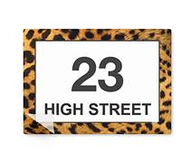 stika.co Pack of 4 Personalised Wheelie bin stickers, House Number and Street Name for Bins and Recycle waste containers, White Self-adhesive Vinyl Stickers (A5-210 x 148mm, Laminated Vinyl)