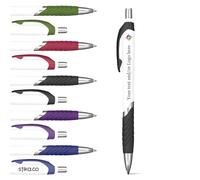 stika.co Pack of 40 Personalised Black Plastic Pens - Premium chrome Customisable, Sustainable, Stylish Writing Instruments - Perfect for School, Work, Seminars and Promotion Giveaways