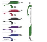 stika.co Pack of 40 Personalised Green Plastic Pens - Customisable, Sustainable, Stylish Writing Instruments - Perfect for School, Work, Seminars and Promotion