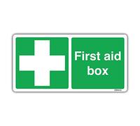 stika.co Pack of 5 First aid Box Stickers - 200x100mm | 8x4 inches - Self-Adhesive Vinyl Sticker - First aid and Emergency Safety Signs for Office, Workplace, Construction site use