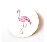 stika.co Pack of 72 Paper Labels, Pink Flamingo 40 mm Round Stickers, Summer Decorative Birthday Circular Sticker, Craft Wedding Party Events