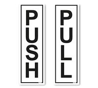 stika.co Pair of Clear Matt Push and Pull Door Signs-Durable Self-Adhesive Vinyl Door Signs, 190 x 60 mm, Matt Clear Finish for Offices, Shops, Schools, and Public Spaces
