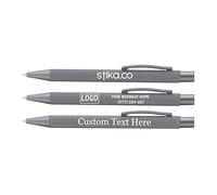 stika.co Personalised Ergo Soft Grey Pens - The Ultimate Writing Instrument for Comfort and Precision - Ideal for School, Work, and Promotional Events (10 Pens)