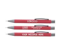 stika.co Personalised Ergo Soft Red Mechanical Pencil - The Ultimate Writing Instrument for Comfort and Precision - Ideal for School, Work, and Promotional Events (10 Pencils)