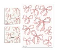 stika.co Pink Bow Girls Room Decor Set - Light Switch Sticker, Wall Decals, Door Name & Alphabet Designs - Decorations for Bedrooms, Nurseries, Playrooms (Starter Set, Self-Adhesive Vinyl)