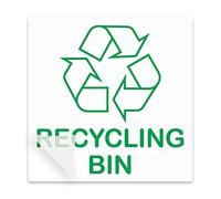 stika.co Premium Recycling Bin Stickers - 87 x 87mm Laminated Self-Adhesive Vinyl Labels with Recycle Logo | Eco-Friendly Sign for Home, Office & Schools