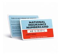 stika.co Premium Replacement National Insurance Number Card UK - Custom Printed NINO replacement - Durable Plastic PVC Wallet 85x54mm - Professional Finish - Made in the UK (Double Sided)