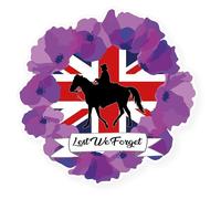 stika.co Purple Poppy Wreath Honouring The Fallen Soldiers and Animals, Lest we Forget Poppy Flower Remembrance Sunday, Armistice Day, War Heroes Armed Forces (Vinyl, L - 210 x 207 mm)