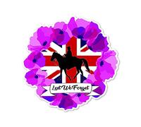 stika.co Purple Poppy Wreath Honouring the Fallen Soldiers and Animals, Lest we forget Poppy flower Remembrance Sunday, Armistice Day, War Heroes Armed Forces, 11 November (XL - 510 x 544 mm, Vinyl)