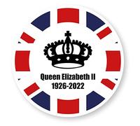 stika.co Queen Elizabeth II 1926-2022, Union Jack Window Sticker, Static Cling Window Vinyl Stickers (M - 100 x 100 mm)