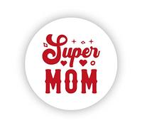 Stika.co Round Paper Labels, 40mm Adhesive Decorative Stickers for Mother's Day, Pack Options of 24, 72 or 240 Mom Stickers