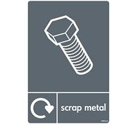 stika.co Scrap Metal Recycling Sign - A5 210 x 148mm Self-Adhesive Vinyl Sticker - WRAP Recycle Now Label - ISO 7010 Compliant - Industrial & Commercial Use