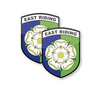 stika.co Set of 2 East Riding Flag Stickers - Static Cling Vinyl Decals for Windows & Glass - 87 x 66mm - Easy Application, Inside & Outside Use