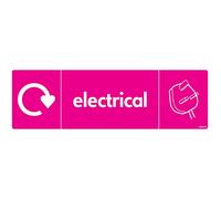 stika.co Set of 2 Electrical Waste Recycling Sticker - WRAP Sign, Recycle Now Label, 200x60mm Self-Adhesive Vinyl - BS EN ISO 7010 Compliant for Bins & Facilities