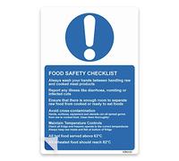 stika.co Set of 2 Food Safety Checklist Sign - 200 x 133mm Premium Laminated Self-Adhesive Vinyl Stickers for Kitchen Hygiene & Safety Compliance