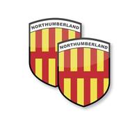 stika.co Set of 2 Northumberland County Flag Stickers - for Vinyl Car, Van, Truck Window Sticker - Static Cling Window Vinyl