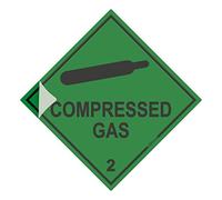 stika.co Set of 2 Premium Laminated Compressed Gas Stickers - Hazard Warning Signs - 100 x 100mm - COSHH Hazchem Diamond - Self-Adhesive Vinyl Stickers