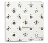 stika.co Set of 2 Queen Bee Print Light Switch Stickers - Self-Adhesive Vinyl Cover Sticker - Home Decor Improvements