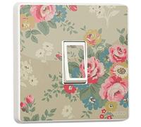 stika.co Set of 2 Vintage Floral Light Switch Stickers - Retro Vinyl Decals for Single Switch Plate Covers, Easy Peel & Stick Home Decor