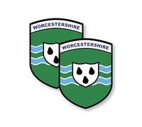 stika.co Set of 2 Worcestershire Flag Stickers - Self-Adhesive Vinyl Decals for Cars, Vans, Trucks, and Windows - 87 x 66mm Weatherproof County Flag Stickers - White Vinyl