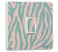 stika.co Set of 2 Zebra Print Light Switch Sticker | Self-Adhesive Vinyl Switch Cover | Decorative Animal Print Switch Plate Decal for Nursery, Kids' Room & Bedroom
