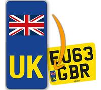 stika.co Set of 4 UK Motorcycle Number Plate Stickers - Road-Legal for EU Travel, Waterproof & Durable, Essential for Post-Brexit Compliance