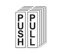 stika.co Set of 5 Clear Matt Push and Pull Door Signs-Durable Self-Adhesive Vinyl Door Signs, 190 x 60 mm, Matt Clear Finish for Offices, Shops, Schools, and Public Spaces