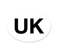 stika.co UK 130mm x 100mm Oval Reflective United Kingdom Car Symbol Vinyl Sticker - Number Plate Decal for European Roads
