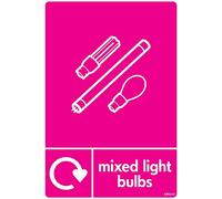 stika.co WRAP Mixed Light Bulbs Recycling Sign A6 (148 x 105mm) - Self-Adhesive Vinyl Sticker - Recycle Now Symbol - BS EN ISO 7010 Compliant - Waste Separation Label