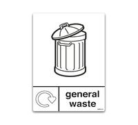 stika.co WRAP Recycling Signs - Self Adhesive Vinyl Sticker for Good Recycling - Recycle Now Signs, 200 x 60mm - Conforms to BS EN ISO 7010 Standards (General Waste, A6-148x105mm)