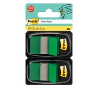 Stikatak Post-It Index Flags, Medium, Green, 2 Dispensers 25.4 mm X 43.2 mm, 100 Flags - To Mark, Highlight Or Color Code Important
