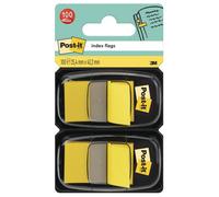 Stikatak Post-It Index Flags, Medium, Yellow, 2 Dispensers 25.4 mm X 43.2 mm, 100 Flags - To Mark, Highlight Or Color Code Important