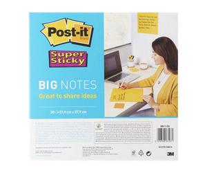 Stikatak Post-It Super Sticky Big Notes, Pack Of 1 Pad, With 30 Sheets,279 mm X 279 mm, Yellow - Large Extra Sticky Notes For Note Taking,