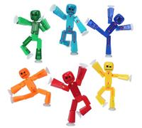 StikBot 6-Pack 2-Tone Series: Collectible Half-Clear & Half-Solid Action Figures - Poseable Stop-Motion Animation Toys with Dual-Sided Faces and Suction Cup Hands & Feet - Includes 6 Unique Colors