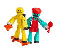 Stikbot Chef And Lifestyle Dual Action Pack - Includes 2 Stikbots And Lots of Cool Accessories In Eco Friendly Packaging (Blue & Yellow)
