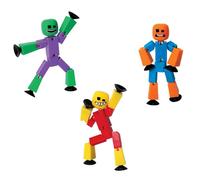 StikBot Crazy Faces 3-Pack - Exclusive Solid Colors | Posable Action Figures with Suction Cups for Stop-Motion Animation & Creative Play | Award-Winning STEAM Toy, Age 4+