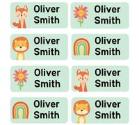 StiKiddo® 180 Premium Personalised Name Labels for Clothes & Items - Ideal for Clothing, Lunch Boxes & Items for Nursery, School & Daycare - No-Iron, Washable Stick-On Tags for Kids - Green