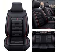 STIKY Car Seat Covers for Citroen C1 c1 Live/Feel/Shine 5-Doors 2005-2022, All Weather Custom Car Seat Cover Leather Front Rear Seat Protectors Non-Slip Vehicle Seat Covers,Standard_Set-F_Black+red