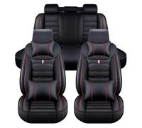 STIKY Car Seat Covers for Dodge Nitro SUV, All Weather Custom Car Seat Cover Leather Front Rear Seat Protectors Non-Slip Vehicle Seat Covers,Luxurious_Set-F_Black+red