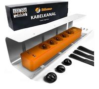 Stilemo Cable Management Under Desk Tray, Pack of 1, Ultra sturdy Wire Organiser Storage, Keeps Wires Tidy, Carbon Steel Holds Upto 5kg, 43 X 12 X 10cm Kit, Under Desk Cable Management Kit, Grey