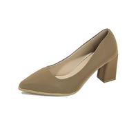 Stiletto Heels Women's Solid Color Plus Size Casual Versatile Breathable Pointed Shallow Mouth Formal Wear One Foot Pedal Shoe Khaki